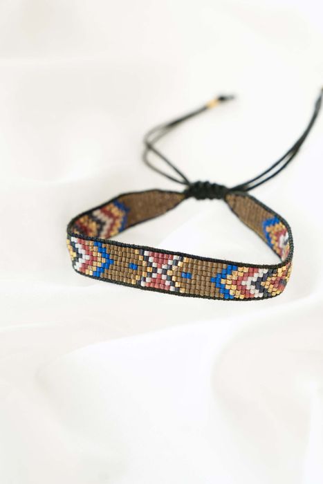 Zusss miyuki armbandje zigzag multicolor goud